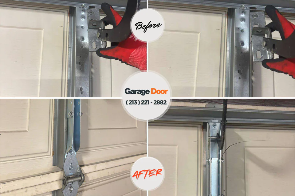 Before and after: garage door repair Haubstadt, IN